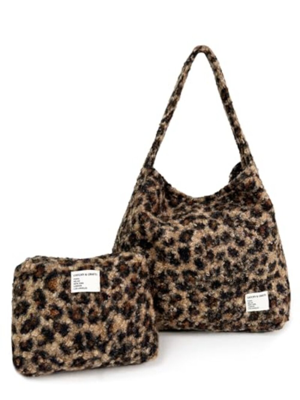 Sherpa Fleece Hobo Tote Bag Plush Fluffy Large Shoulder Bag for Workout Yoga